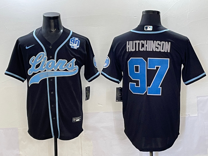 Men 2025 Detroit Lions #97 Hutchinson Black joint name 2025 Nike Limited NFL Jersey style 002->toronto blue jays->MLB Jersey